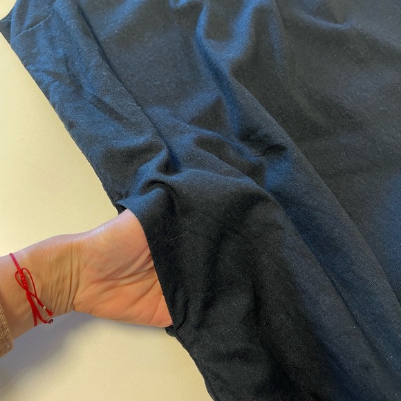 Abercrombie & Fitch Elegant High Neck Chic Linen Blend Mini Black Dress 📐MP - Picture 6 of 12